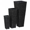 Conjunto de arriates 3 piezas jacinto de agua negro 1