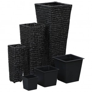 Vasos/floreiras 3 pcs jacinto de água preto H