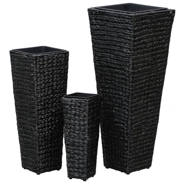 Vasos/floreiras 3 pcs jacinto de água preto M 4