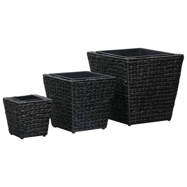 Conjunto de arriates 3 piezas jacinto de agua negro D