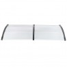 Marquesina para puerta PC negro 200x100 cm 2