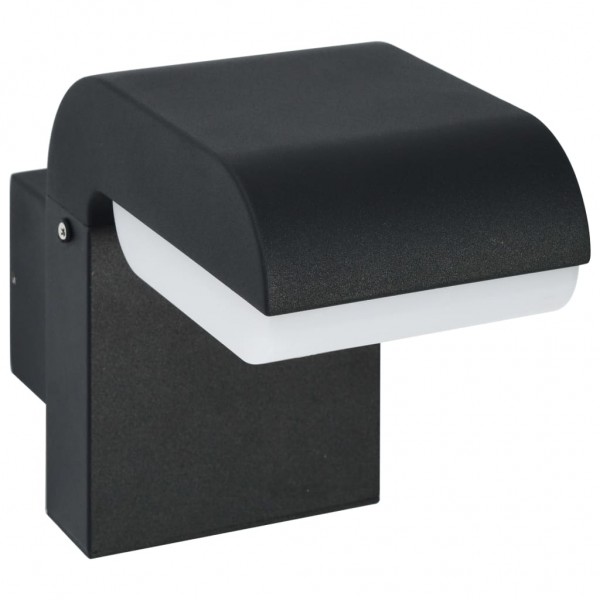 Candeeiro de parede LED de exterior 9 W preto oval M 2