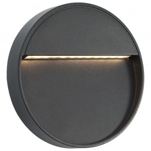 Lámparas LED de pared para jardín 2 unidades redonda negra 3 W H