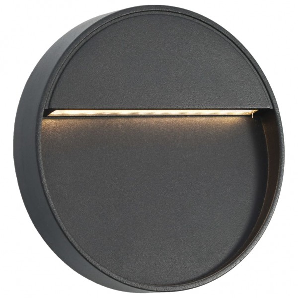 Lámparas LED de pared para jardín 2 unidades redonda negra 3 W M 2