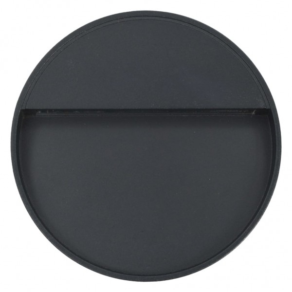 Lámparas LED de pared para jardín 2 unidades redonda negra 3 W M 5