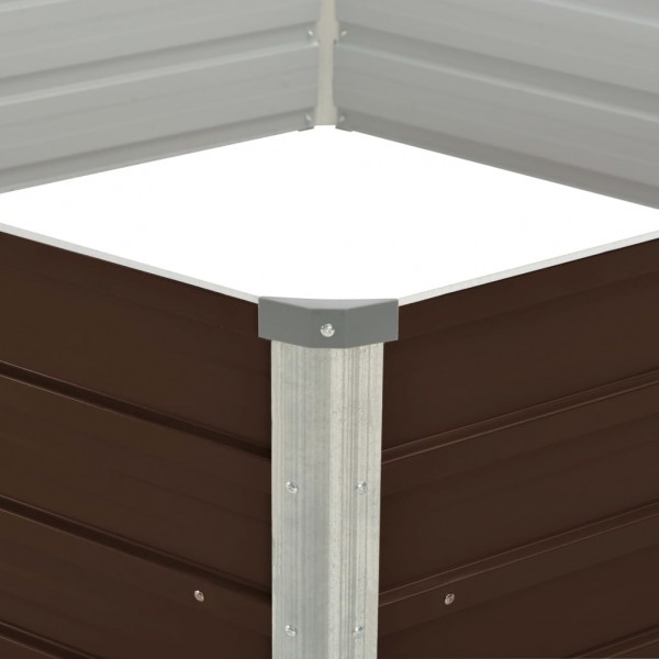 Mesa de cultivo de acero galvanizado marrón 129x129x46 cm M 4