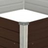 Canteiro jardim elevado 129x129x46cm aço galvanizado castanho 4