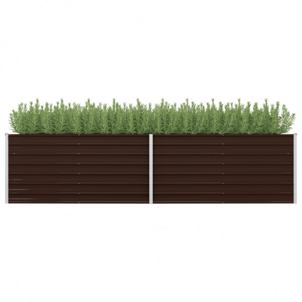 Arriate de acero galvanizado marrón 320x80x77 cm D