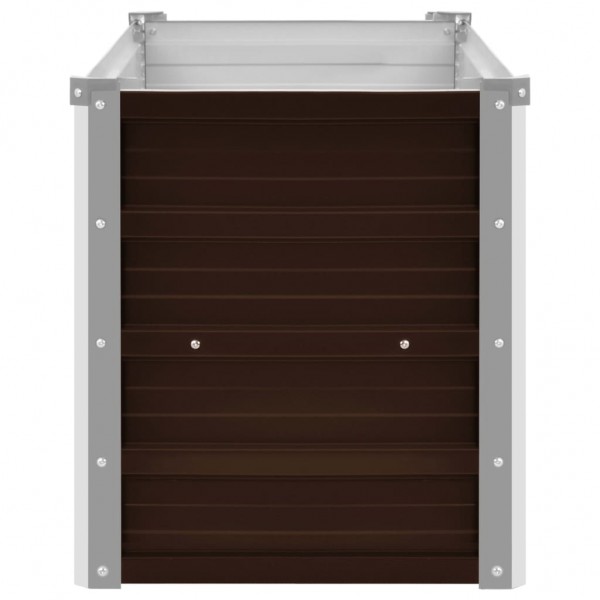 Canteiro elevado de jardim aço galvanizado 160x40x45cm castanho M 5