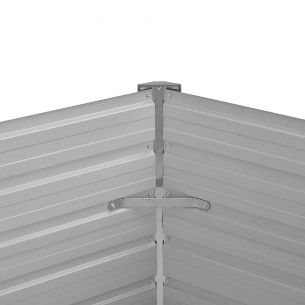 Canteiro elevado jardim aço galvanizado 129x129x77 cm castanho M 5