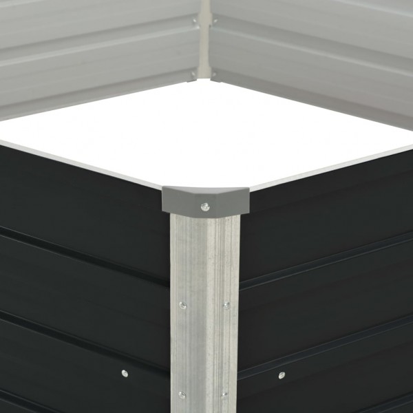 Canteiro jardim elevado 129x129x45 cm aço galvanizado antracite M 4