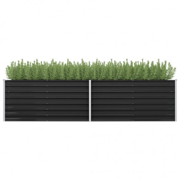 Arriate de acero galvanizado gris antracita 320x80x77 cm D