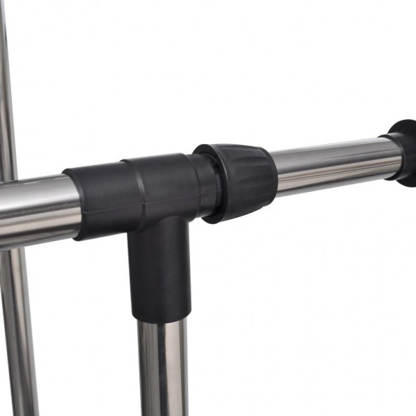 Cabide para roupas ajustável 4 rodas 2 varões M 5