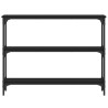 Mesa consola 100x22.5x75 cm derivados de madeira preto 4