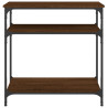 Mesa consola madera de ingeniería marrón roble 75x29x75 cm 4