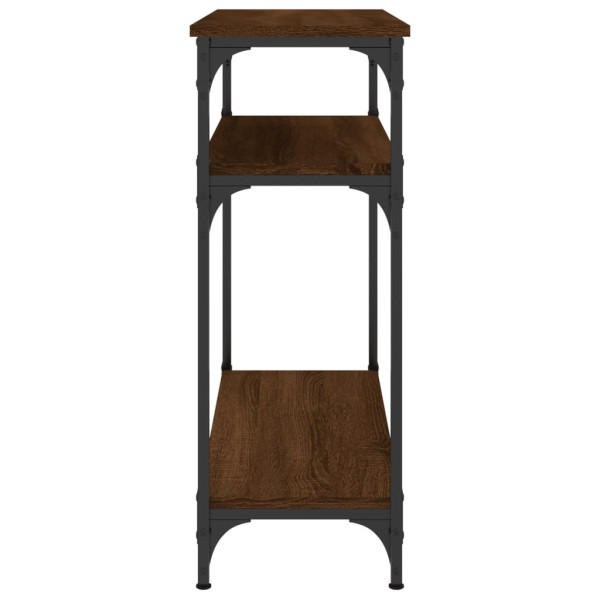 Mesa consola madera de ingeniería marrón roble 75x29x75 cm M 5