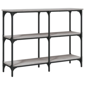 Mesa consola madera de ingeniería gris Sonoma 100x29x75 cm H