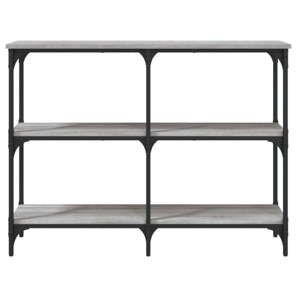 Mesa consola madera de ingeniería gris Sonoma 100x29x75 cm M 4
