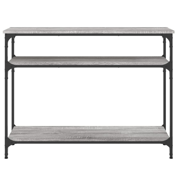 Mesa consola madera de ingeniería gris Sonoma 100x29x75 cm M 4