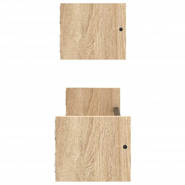 Estantes de pared con barras 2 uds roble Sonoma 60x16x14 cm M 5