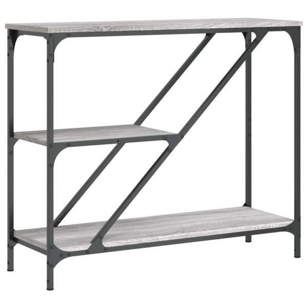 Mesa consola madera de ingeniería gris Sonoma 88.5x30x75 cm M 2