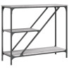 Mesa consola madera de ingeniería gris Sonoma 88.5x30x75 cm 2
