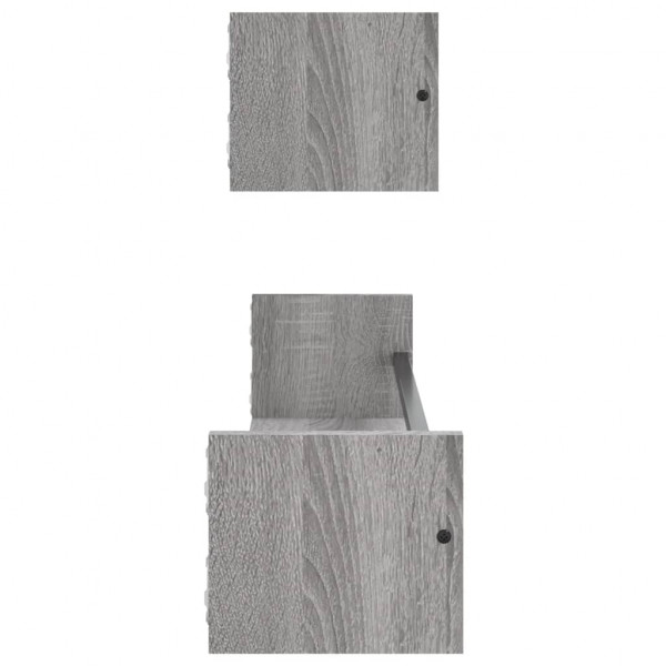 Estantes de pared con barras 2 uds gris Sonoma 80x16x14 cm M 5
