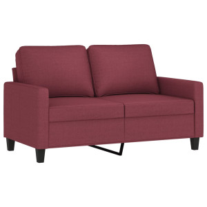 Sofá de 2 plazas de tela rojo tinto 120 cm H