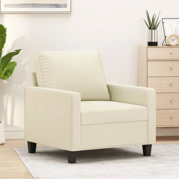 Sillón cuero sintético crema 60 cm D