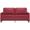 Sofá de 2 plazas de cuero sintético rojo vino 140 cm 3