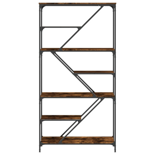 Estantería madera de ingeniería acero roble ahumado 91x36x176cm M 4