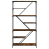 Estantería madera de ingeniería acero roble ahumado 91x36x176cm 4