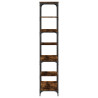 Estantería madera de ingeniería acero roble ahumado 91x36x176cm 5