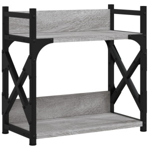 Soporte de impresora 2 niveles gris Sonoma 40x20x40 cm H