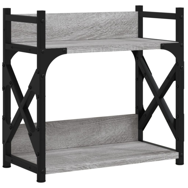 Soporte de impresora 2 niveles gris Sonoma 40x20x40 cm M 2