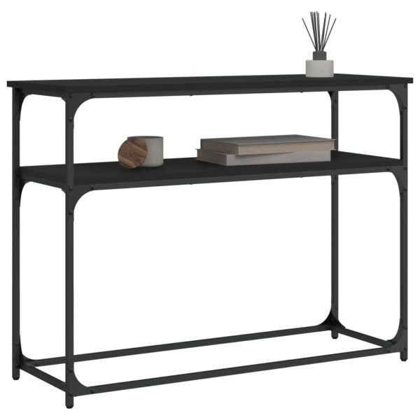 Mesa consola madera de ingeniería negra 100x35.5x75 cm M 3