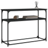 Mesa consola madera de ingeniería negra 100x35.5x75 cm 3