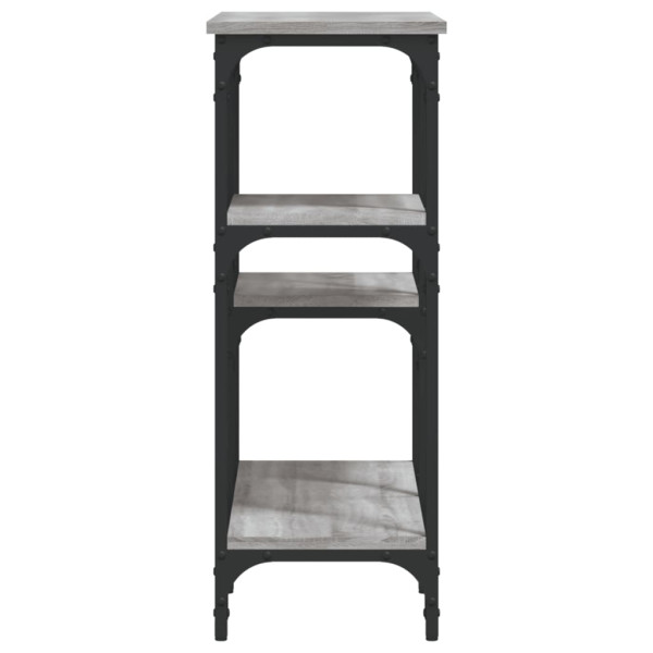 Mesa consola madera de ingeniería gris Sonoma 80x29x75 cm M 5
