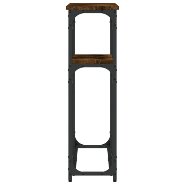 Mesa consola madera de ingeniería roble ahumado 90x22.5x75 cm M 5
