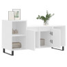 Mueble para TV madera contrachapada blanco 100x35x55 cm 4
