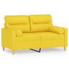 Sofá 2 lug. + almofadas decorativas 120 cm tecido amarelo-claro 2