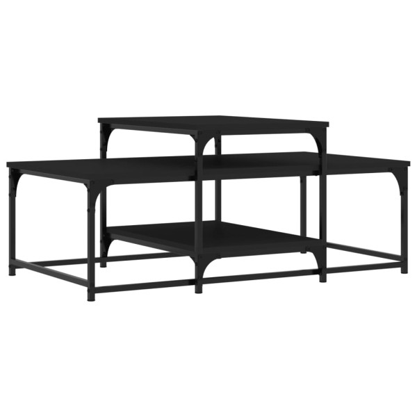 Mesa de centro madera de ingeniería negro 102x60x45 cm M 2