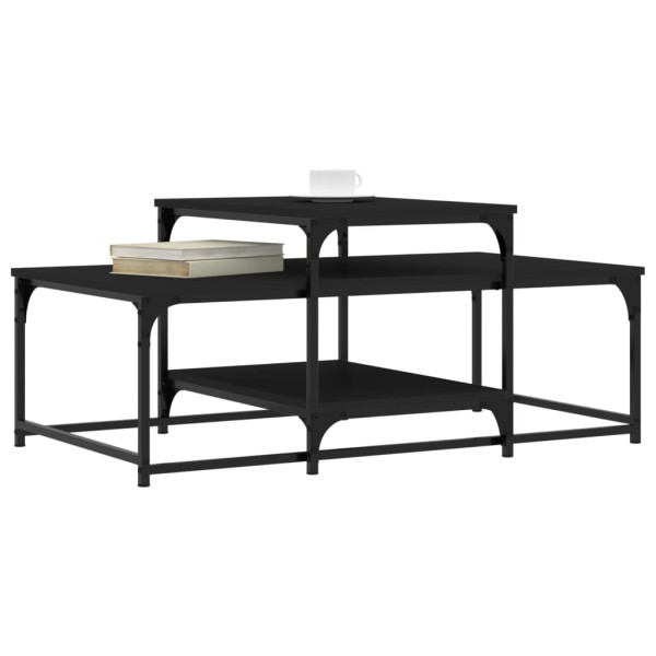 Mesa de centro madera de ingeniería negro 102x60x45 cm M 3