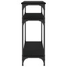 Mesa consola madera de ingeniería negra 75x29x75 cm 5