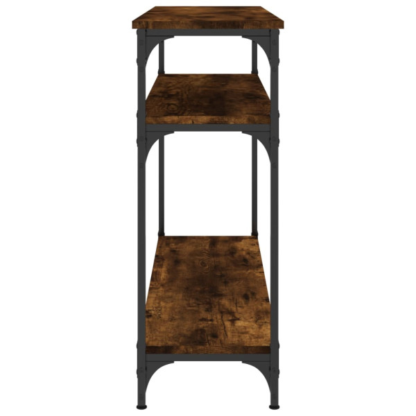 Mesa consola madera de ingeniería roble ahumado 100x29x75 cm M 5