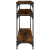 Mesa consola madera de ingeniería roble ahumado 100x29x75 cm 5