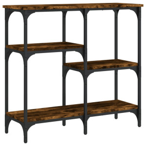 Mesa consola madera de ingeniería roble ahumado 80x29x75 cm H