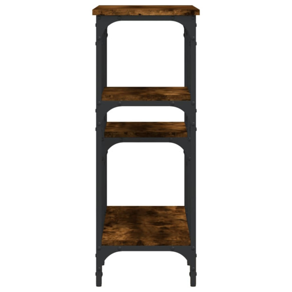 Mesa consola madera de ingeniería roble ahumado 80x29x75 cm M 5