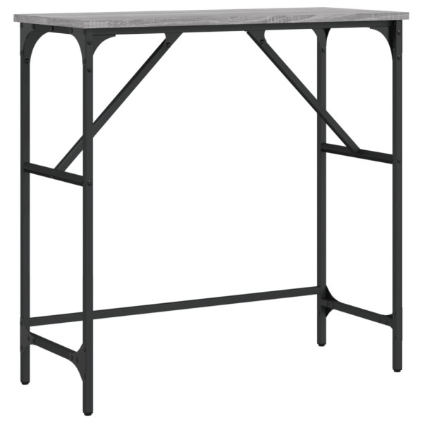 Mesa consola madera de ingeniería gris Sonoma 75x32x75 cm M 2
