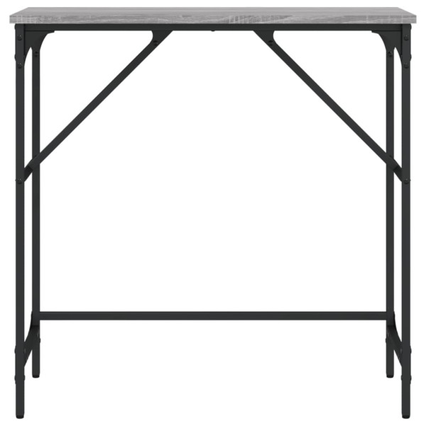 Mesa consola madeira de engenharia cinza Sonoma 75x32x75 cm M 4